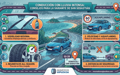 Conducción con lluvia intensa: Consejos para la variante de San Sebastián.