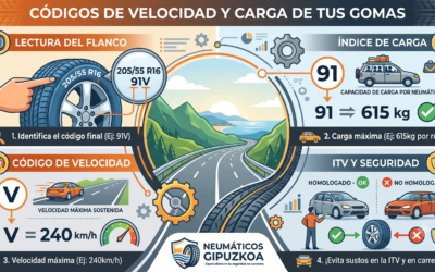 ¿Qué significan los códigos de velocidad y carga de tus gomas?