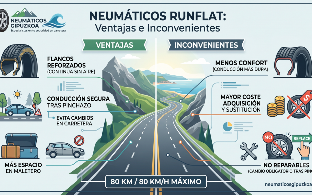 Neumáticos Runflat: Ventajas e inconvenientes