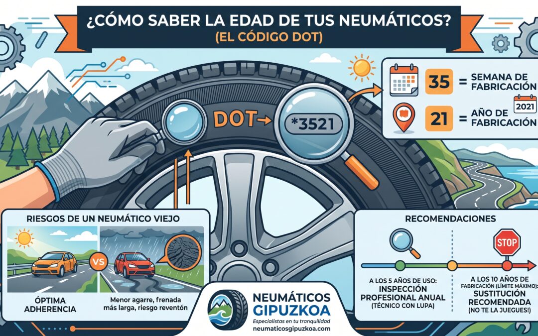 Cómo saber la edad de tus neumáticos (el código DOT)