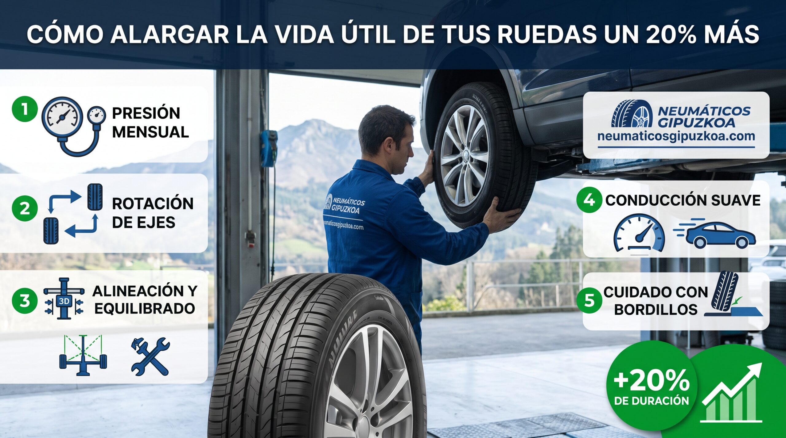 Cómo alargar la vida útil de tus ruedas un 20% más